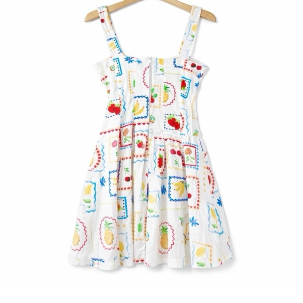 New Avec Les Filles Fruit-Print Flared Mini Dress - Picture 10 of 14